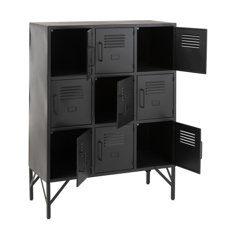 METAL CUPBOARD BLACK 9 DOORS - CABINETS, SHELVES